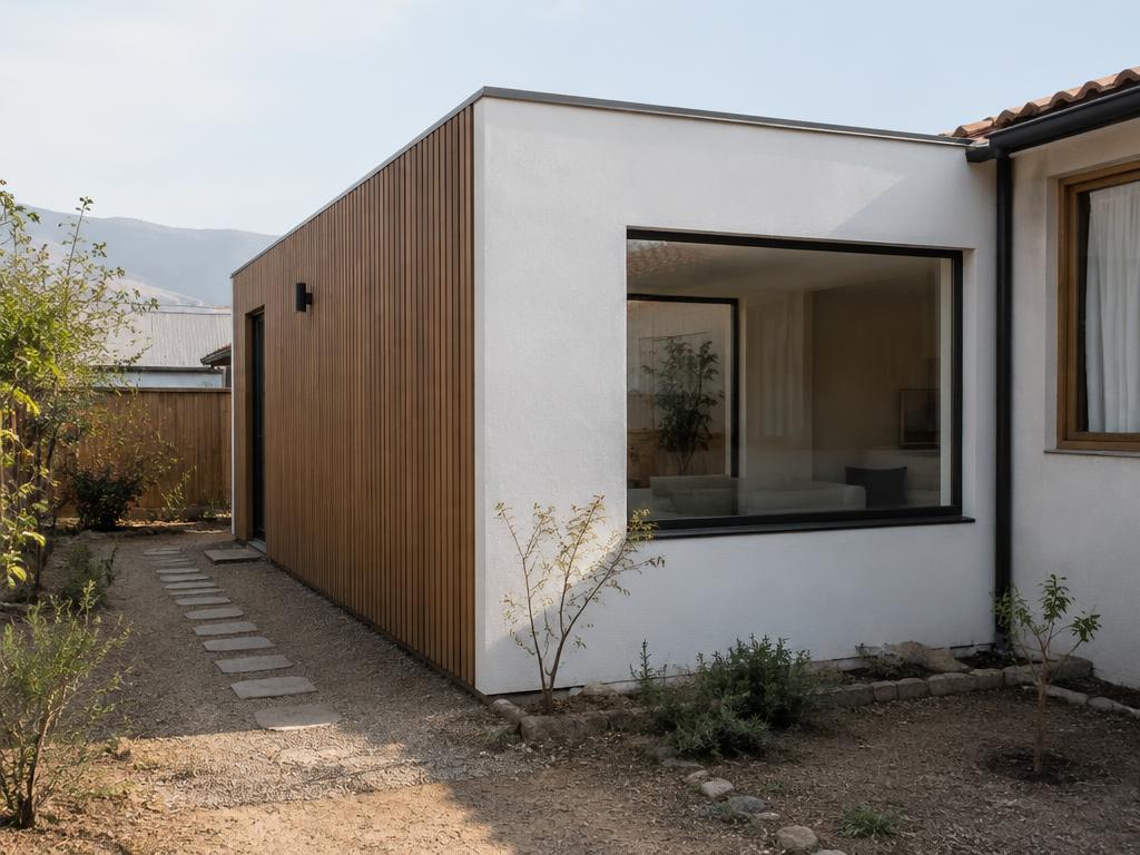 Ampliación en construcción adosada a una vivienda